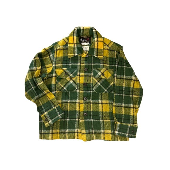 Mars VTG Men’s Green/Yellow 40% Wool Unlined Shirt Great For Fall Size Medium - Picture 1 of 8